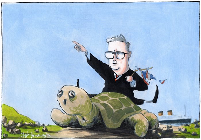 Sketch: Keir Starmer insists he's moving 'at speed'. Whose speed?